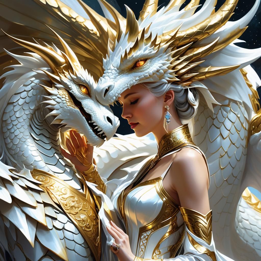 Queen and Dragon: Digital Fantasy Painting