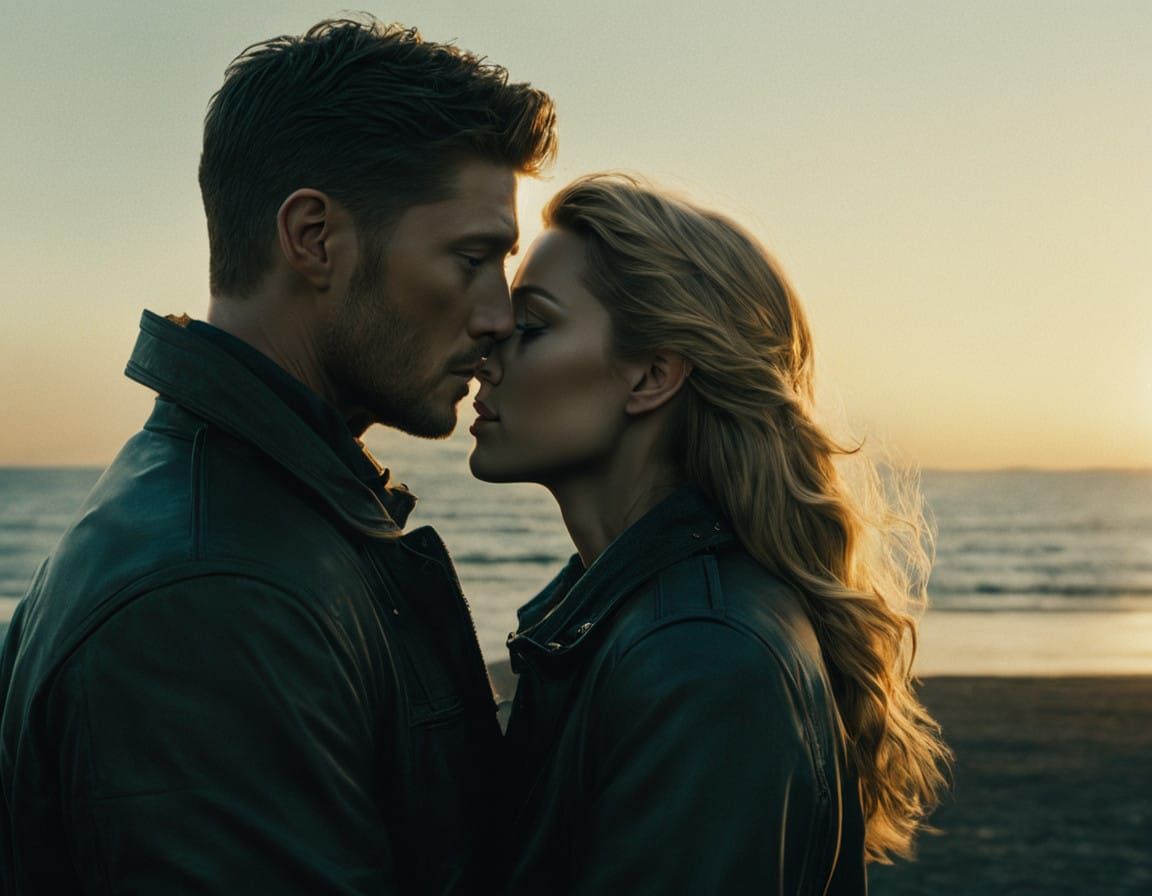 Sensual Moment Captured in Warm, Cinematic Light