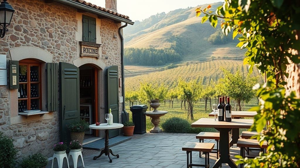 Charming Vineyard Wine Shop in Vintage Style