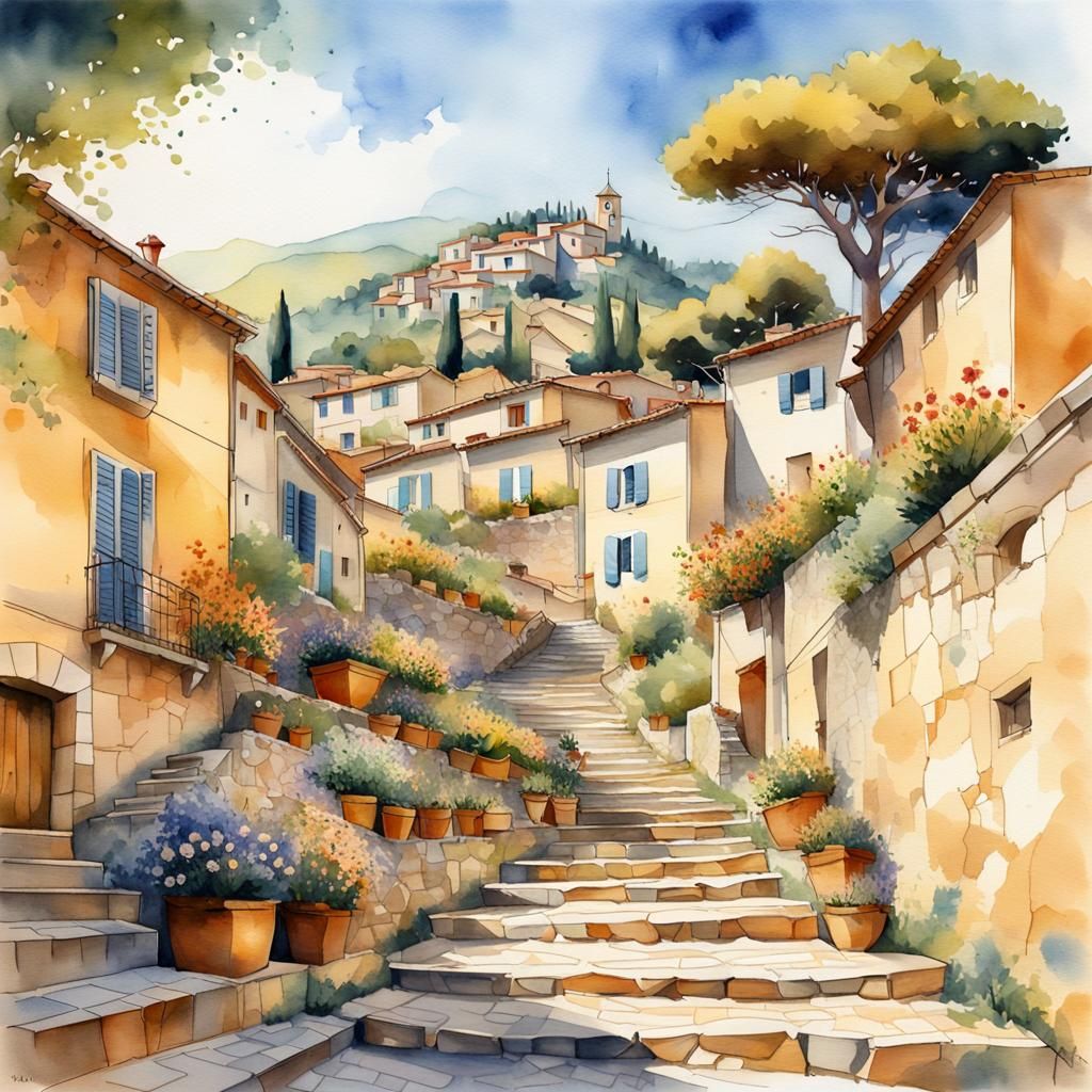 A beautiful sunny village