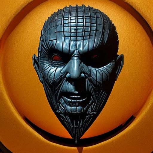 Hellraiser Pinhead Jack O'Lantern in 3D Graffiti Style