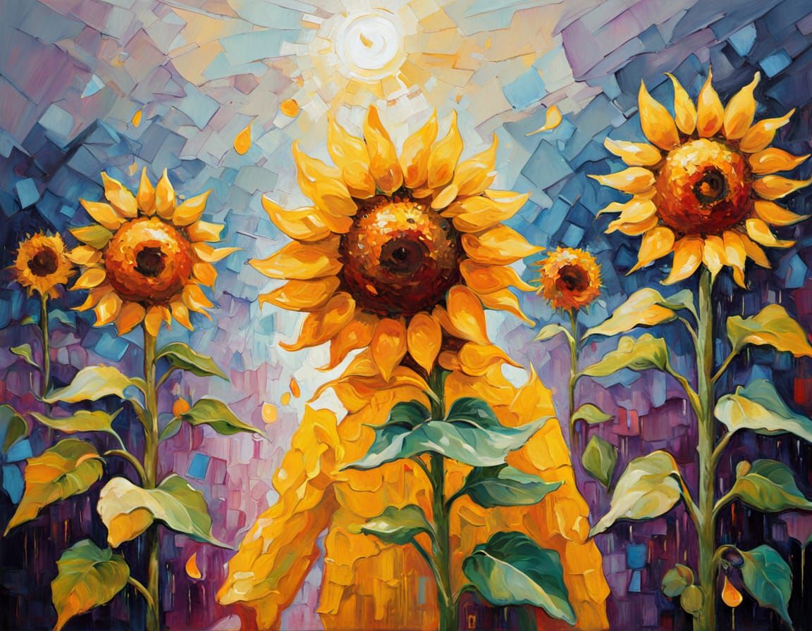 Camera Shy In The Sunflower Field.