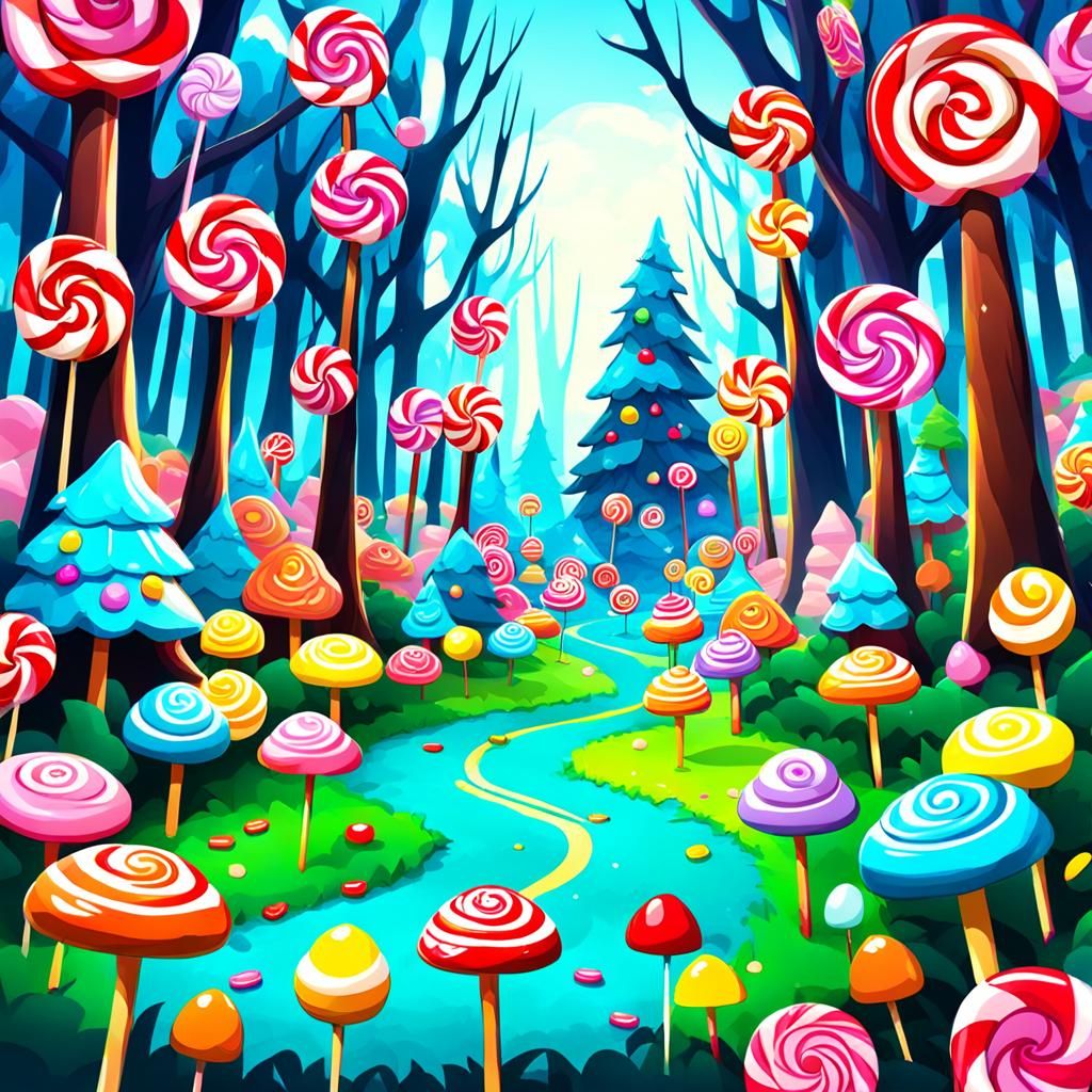 Sweet Candy Forest Dreamscape
