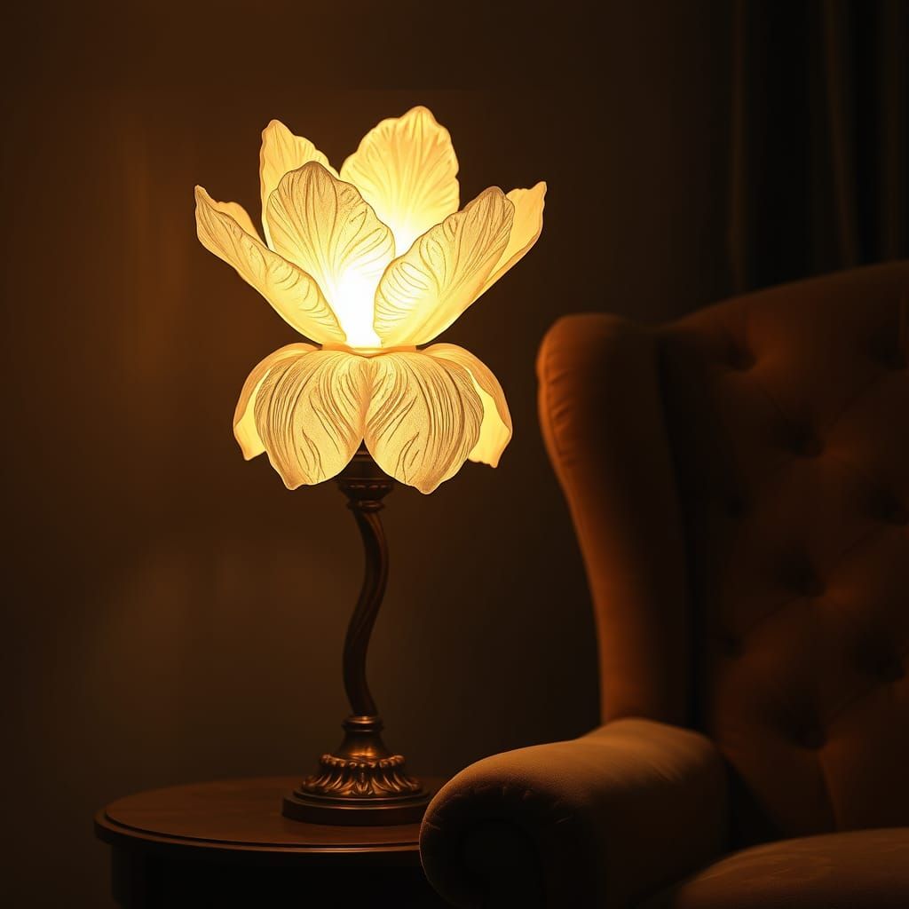 Blooming Flower Lamp Radiating Soft Glow