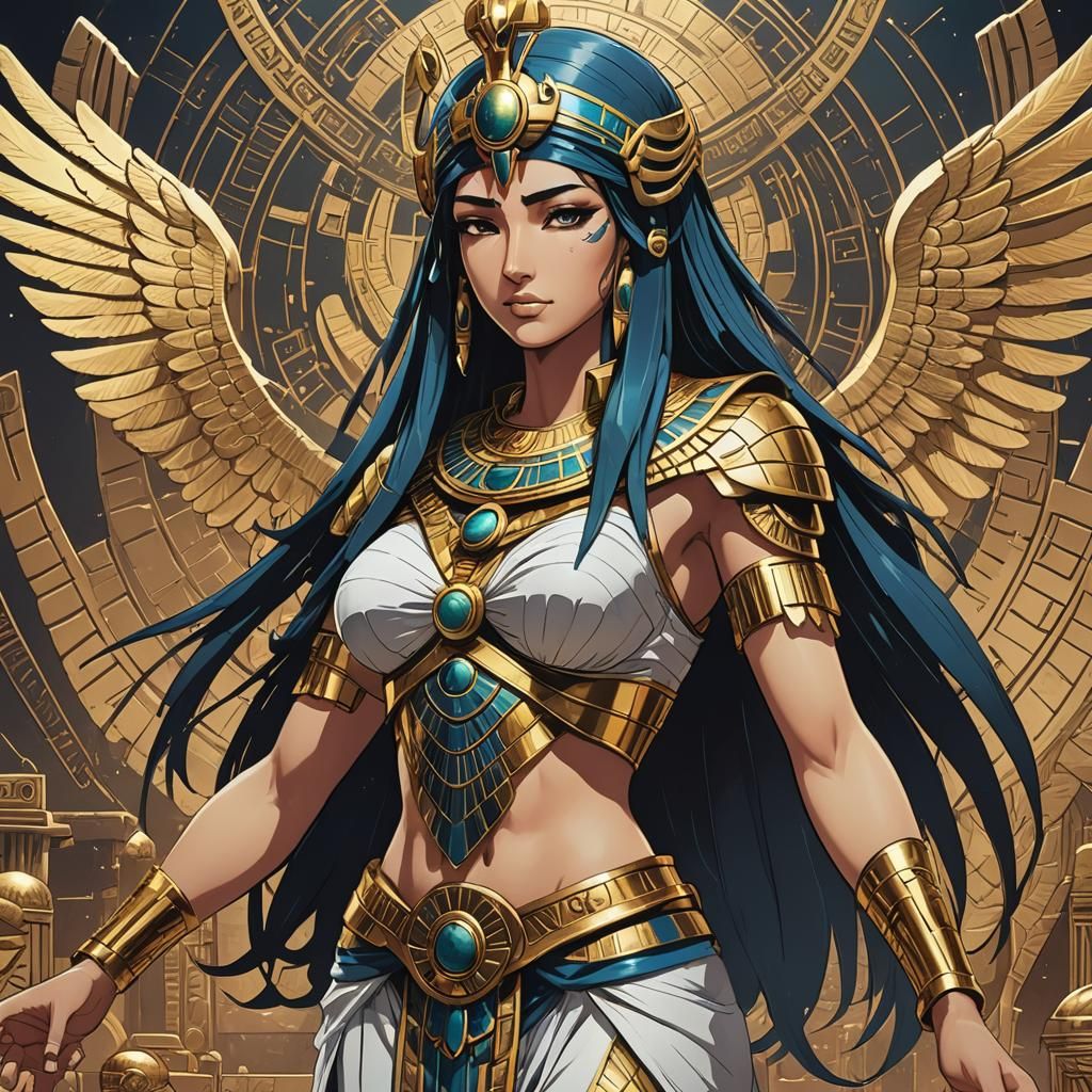 Goddess Isis: Cel-Shaded Anime Style Art