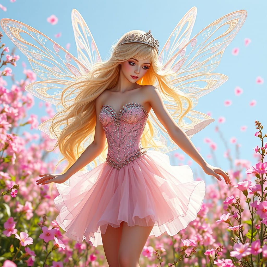 Whimsical Fairy Princess in Radiant Sunshine