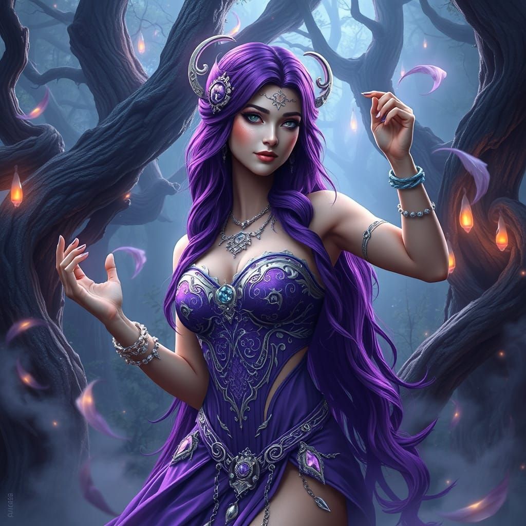 Ethereal Virgo Maiden in Lush, Mystical Forest