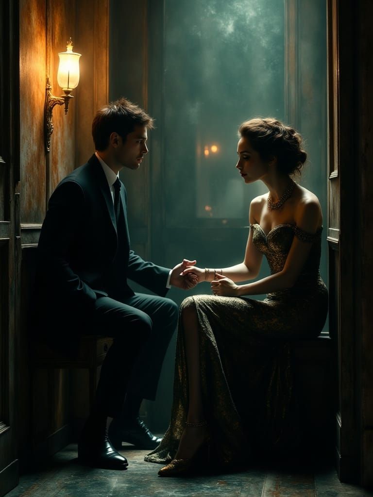 Noir Revelation: Hyperreal Cinematic Portrait