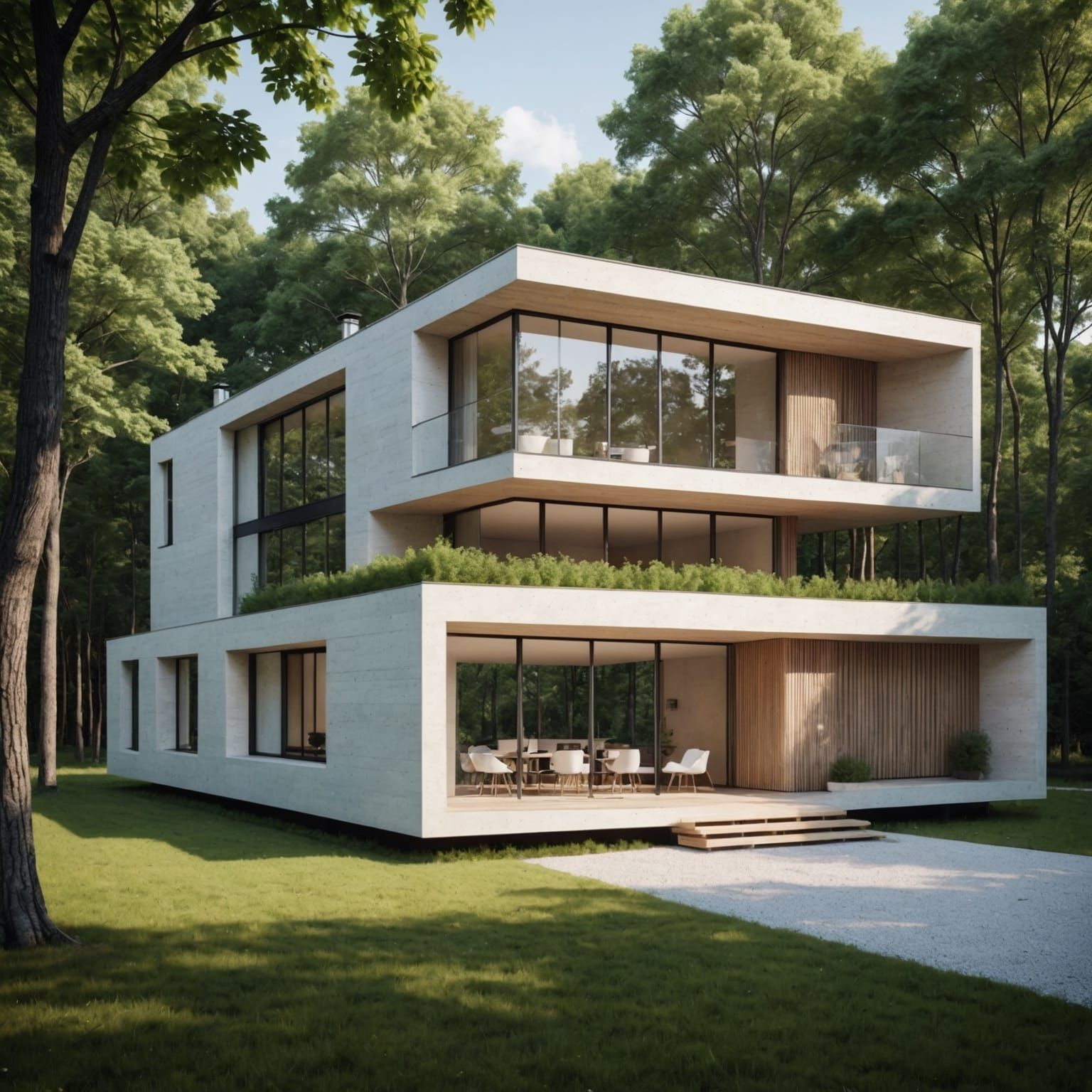 Modern Minimalist Country House with Parametric Design