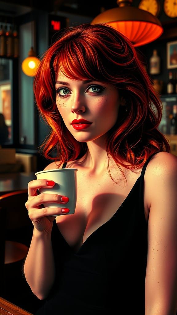 Beautiful Red Haired Irish Woman in Daydream
