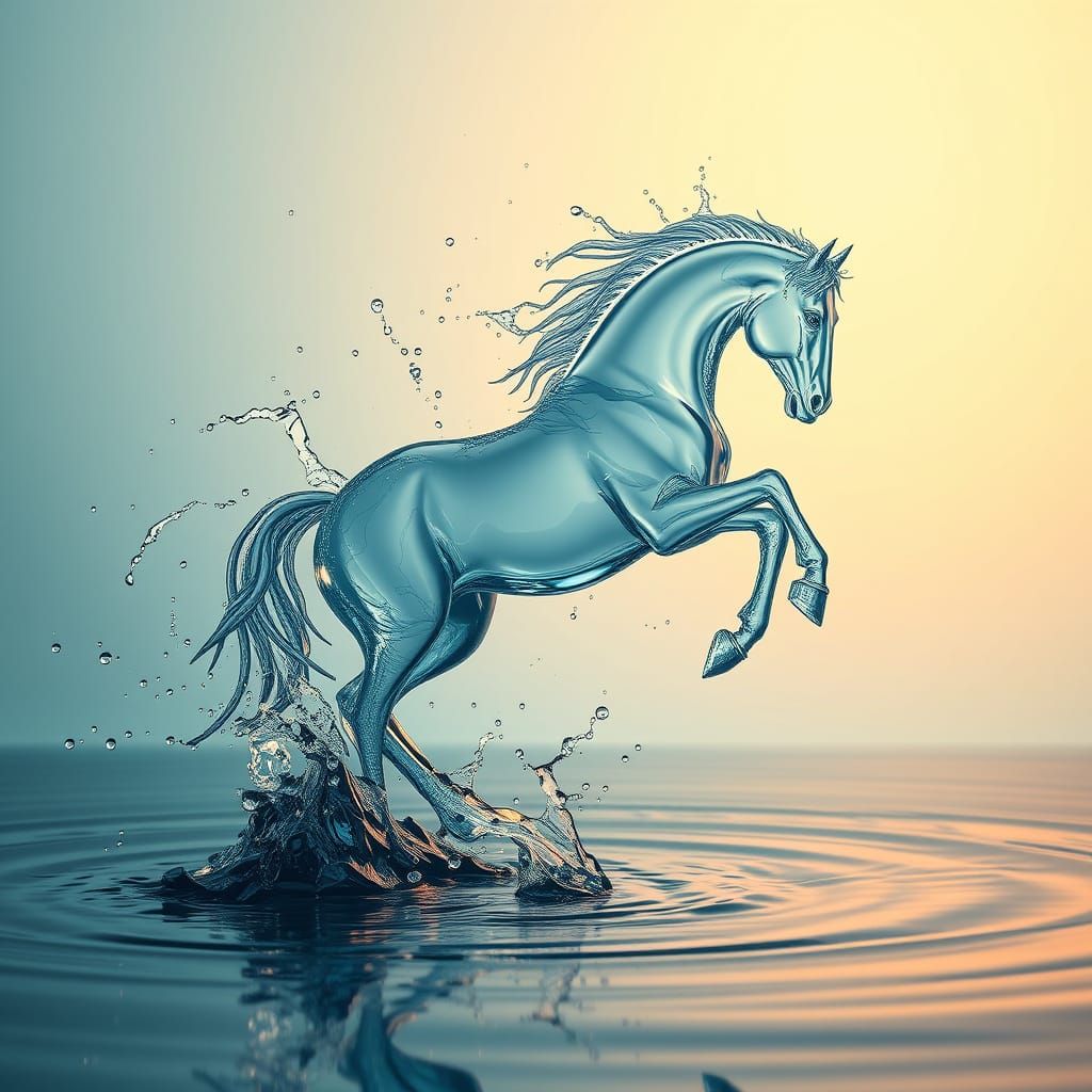 Majestic Water Splash in a Fantastical Realm