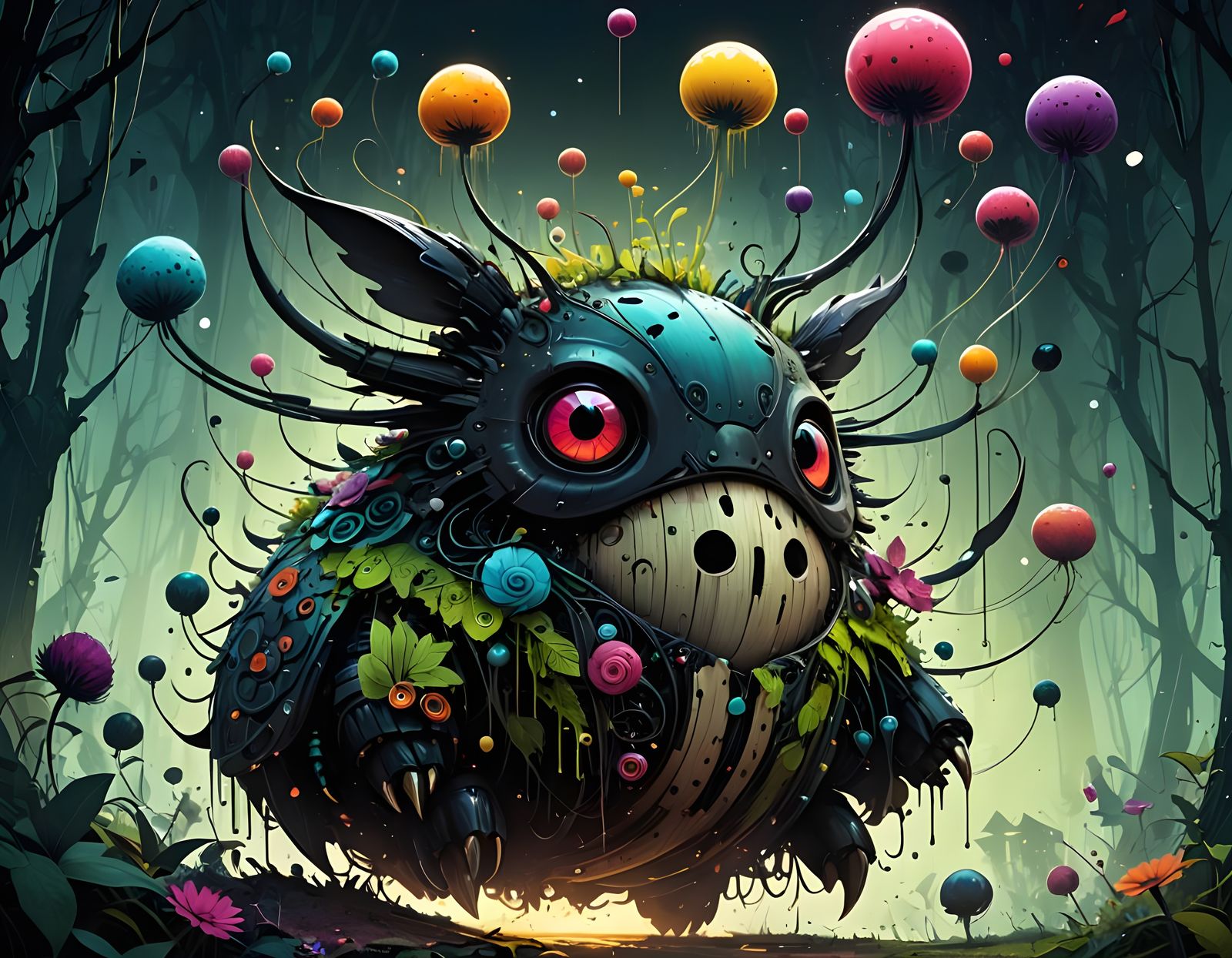 Enchanting Whimsical Wonderland in Vibrant Lighting