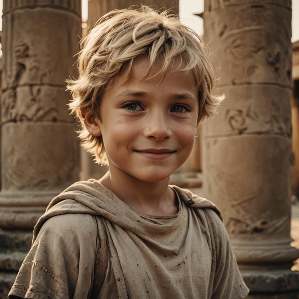 Ancient Greek Boy in Golden Light