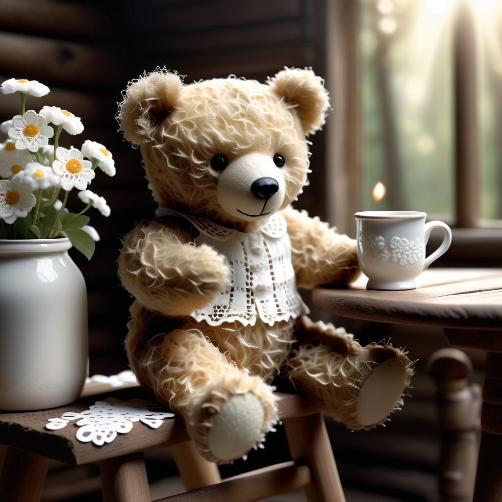 Teddy Bear's Tea Party: Whimsical Forest Illustration