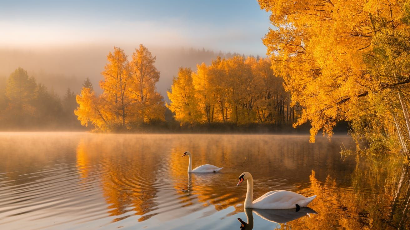 Golden Serenity by the Lake