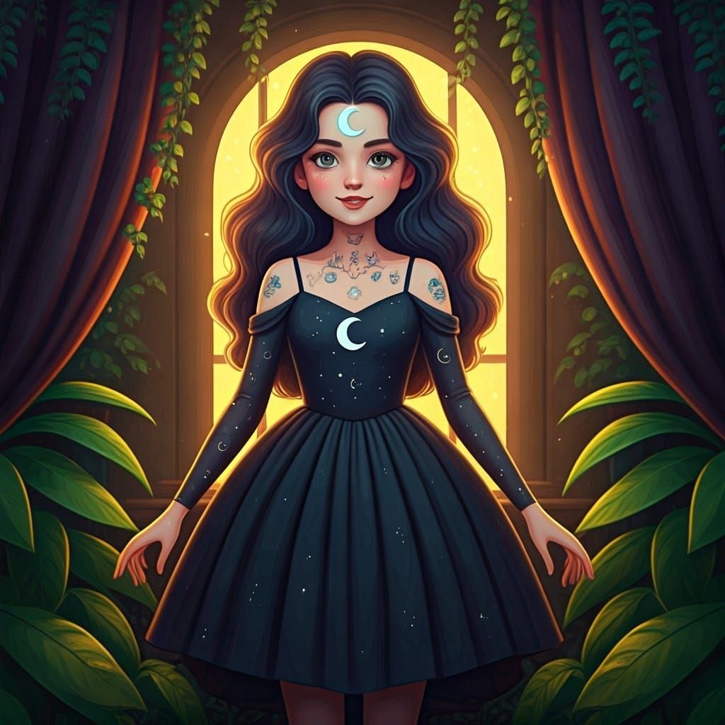 Enchanted Whimsy Witch in Studio Ghibli Style