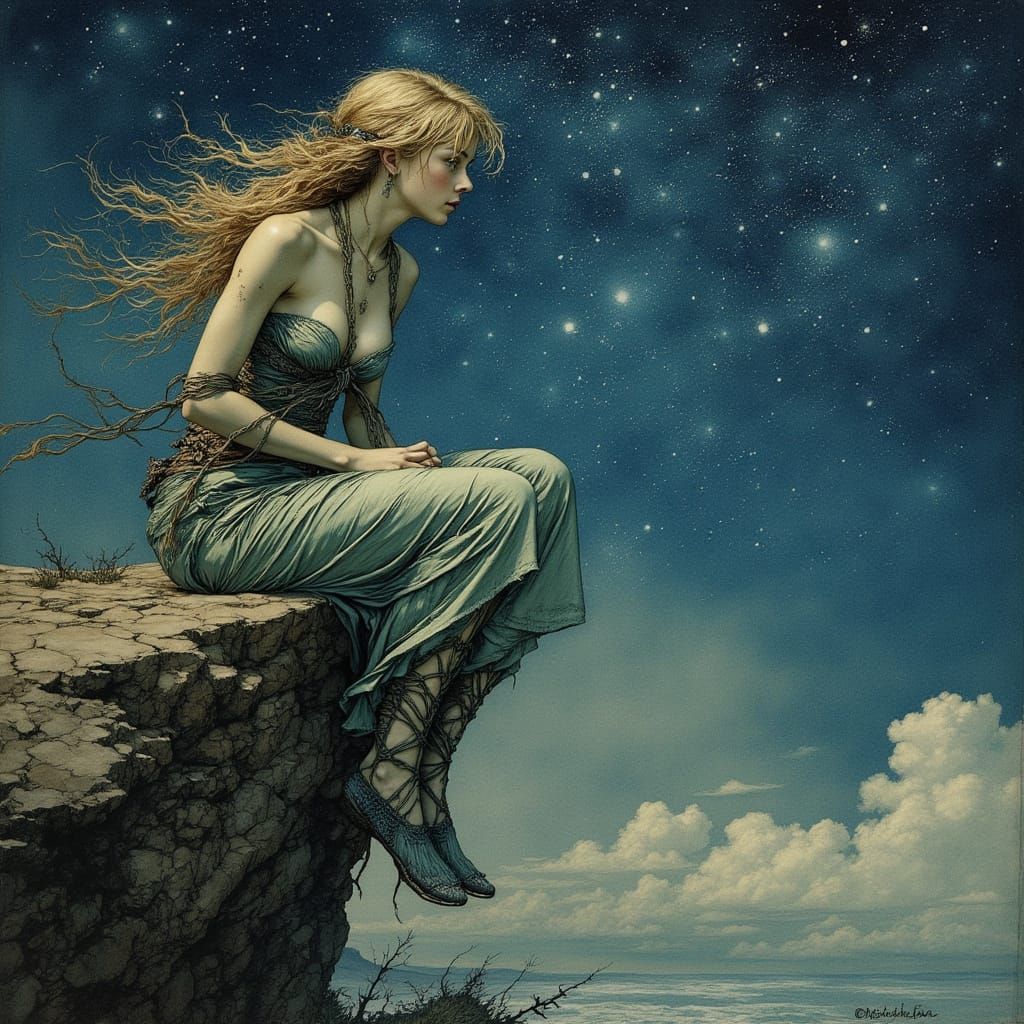 Ethereal Psytrance Goddess in Cosmic Attire