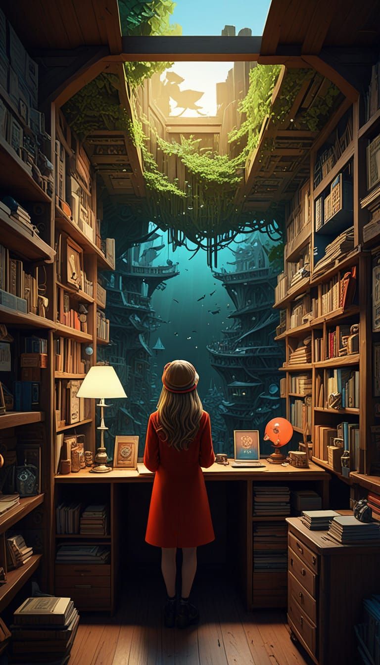 Ethereal Fantasy Realms in Vibrant, Whimsical Cubic World