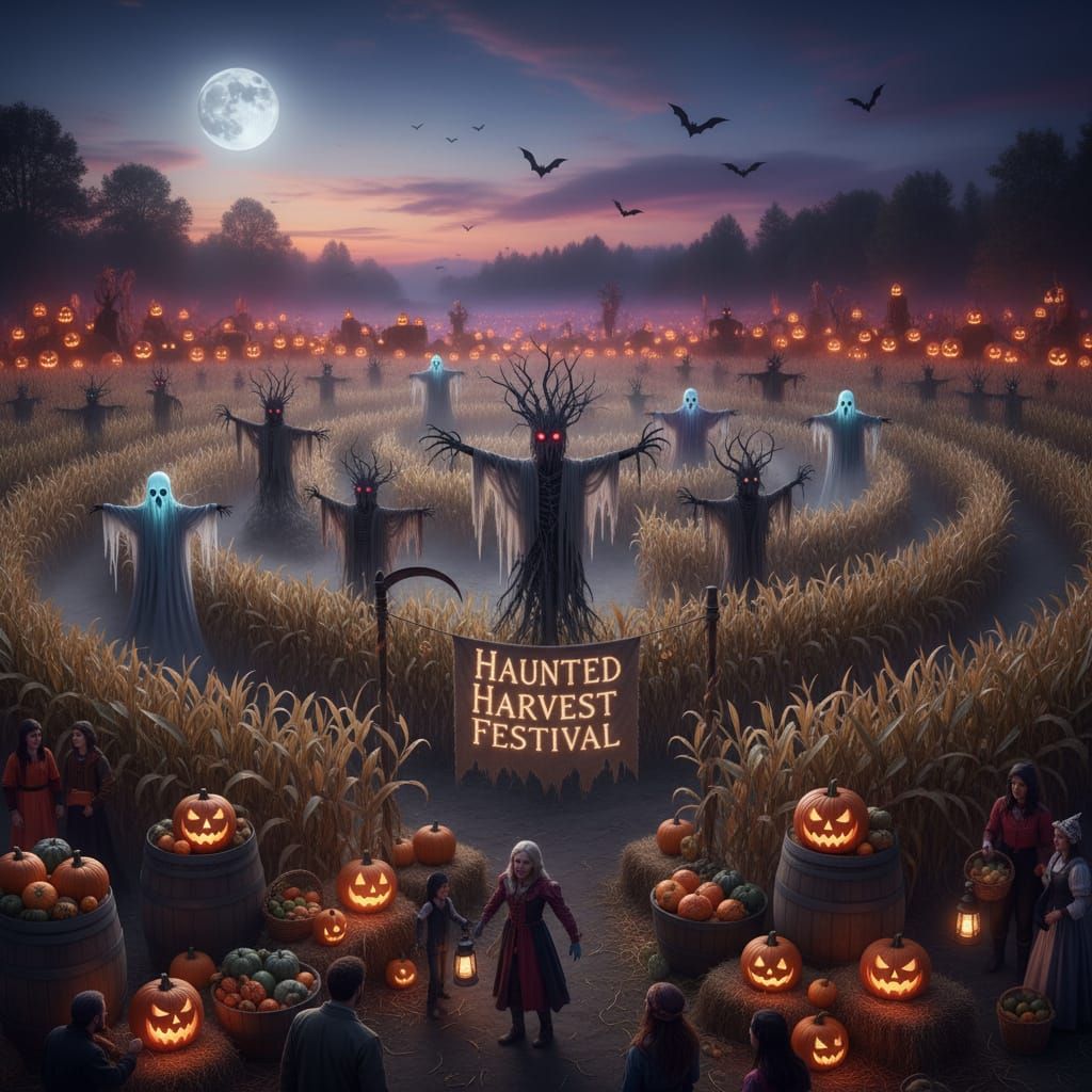 Haunted Harvest: Eerie Corn Mazes and Ghostly Scarecrows
