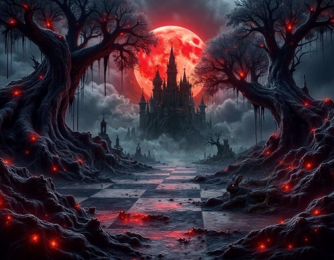 Black Rabbit Under Blood Moon