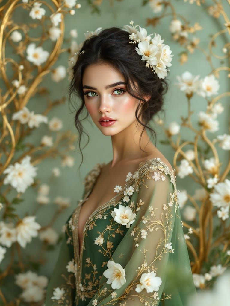 Ethereal Elegance Meets Dramatic Proportions in High-Fashion...