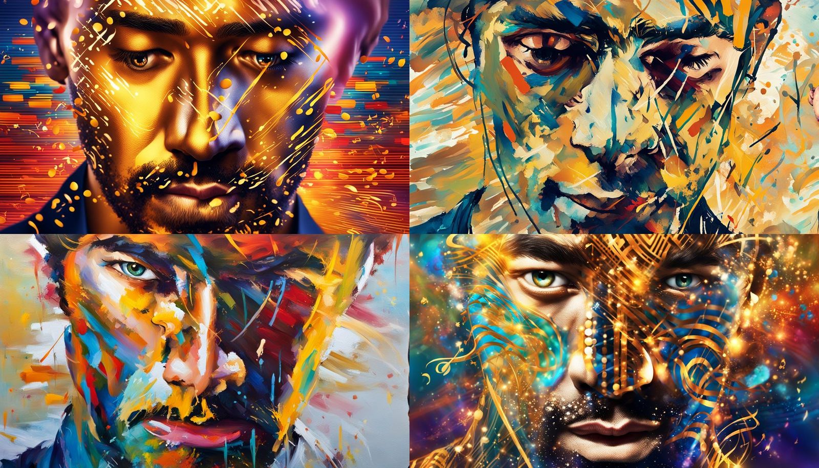 Passionate Singer Surrounded by Music Notes