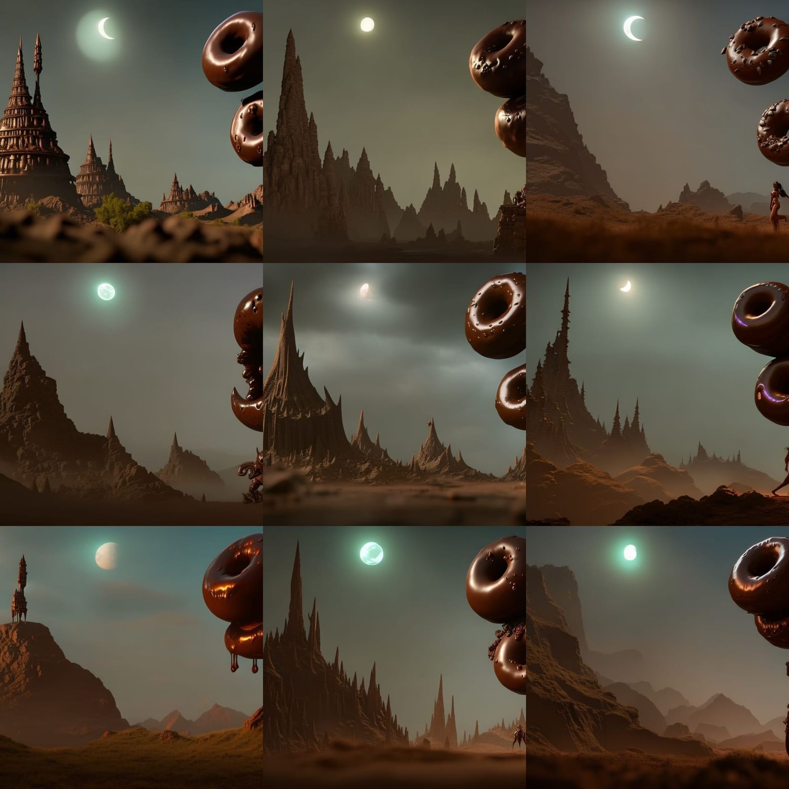 Chocolate Donut Monster and Women in Fantasy Art