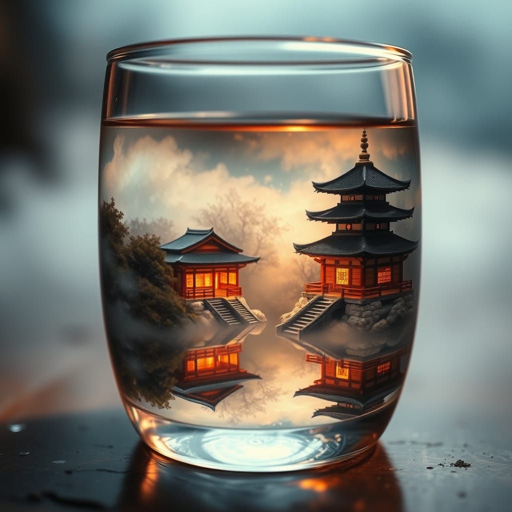 Miniature Sengoku Japan Reflected in Glass