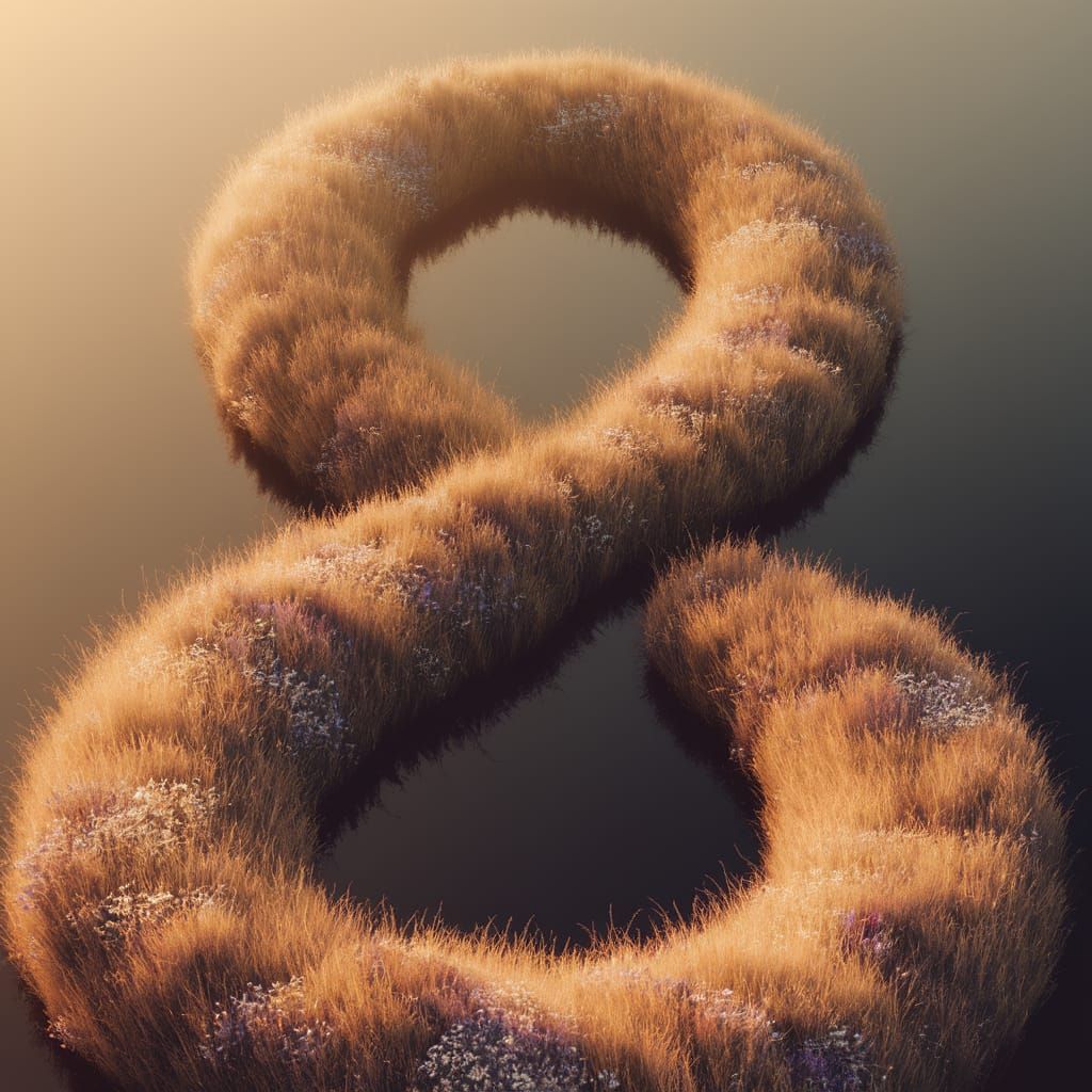 Ethereal Infinity Loop in Dreamlike Landscape