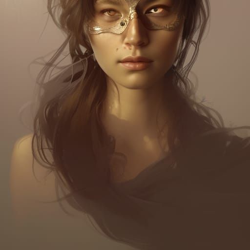 Masked People Portrait in Hyperdetailed Digital Art
