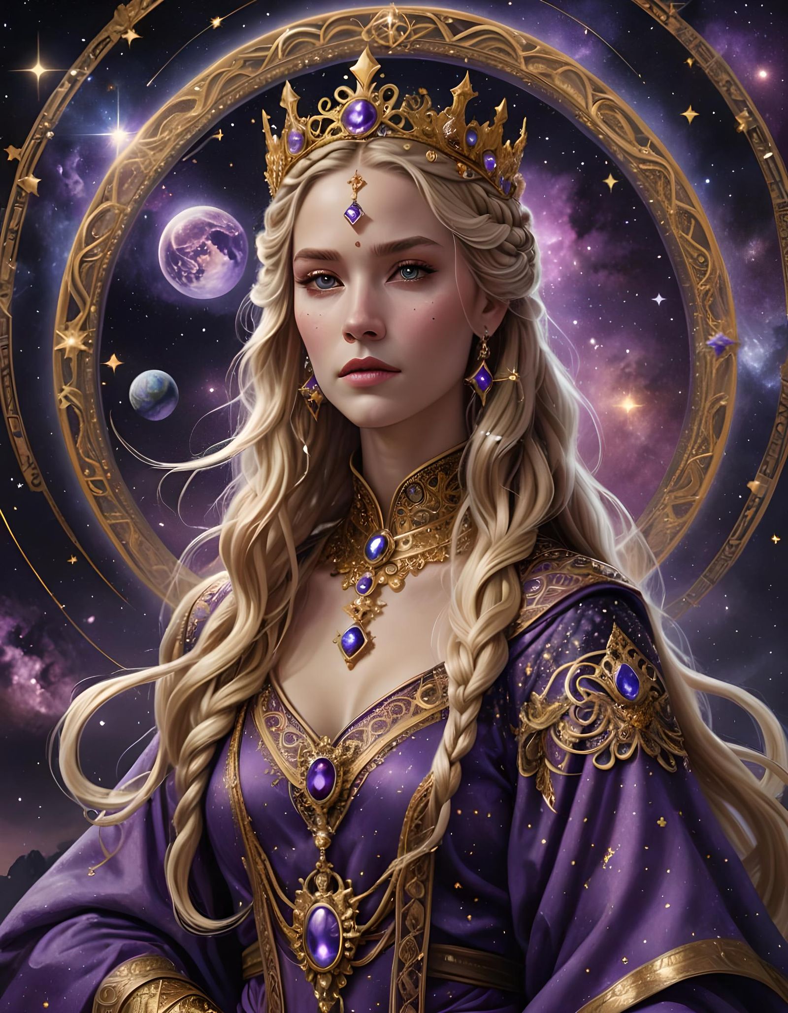 Fantasy Portrait of a Queen in Digital Art Style