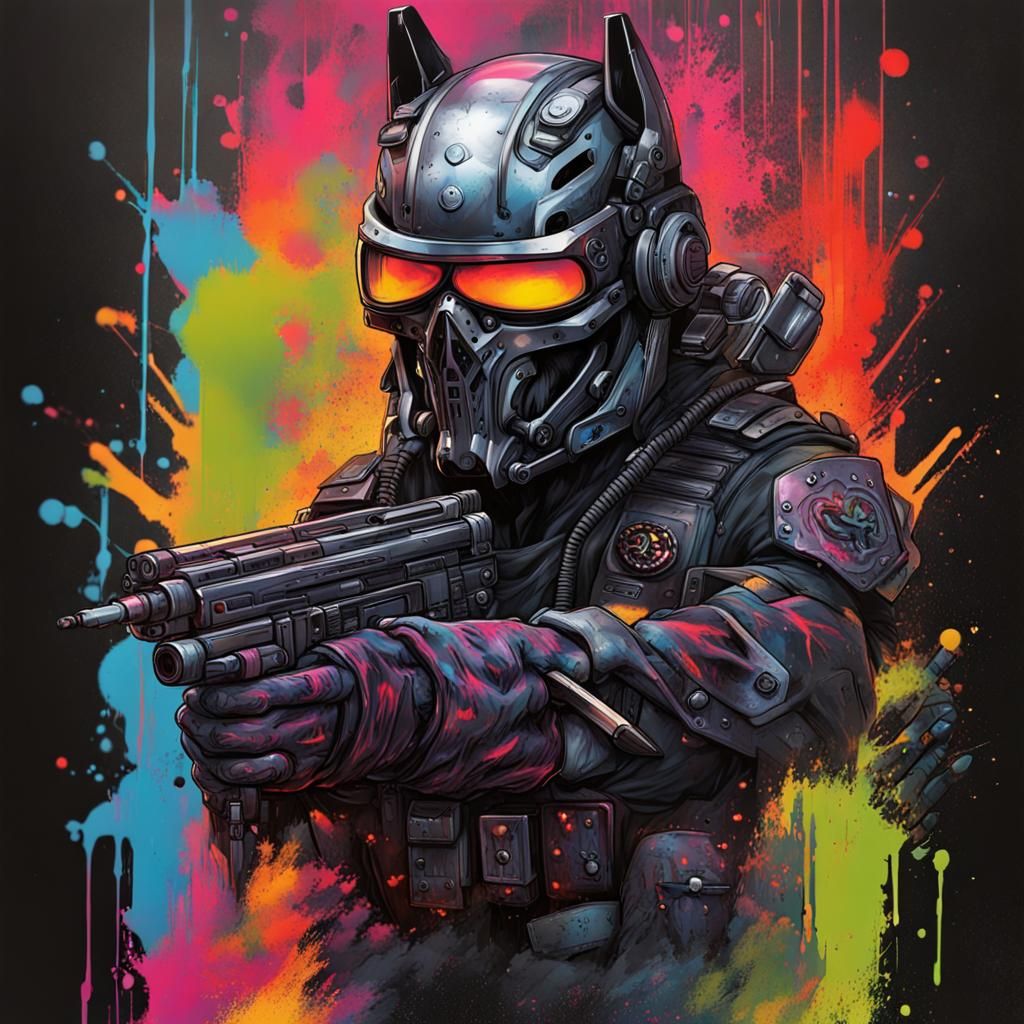 Luna Wolves: Elite Terminator Company in Graffiti Art Style