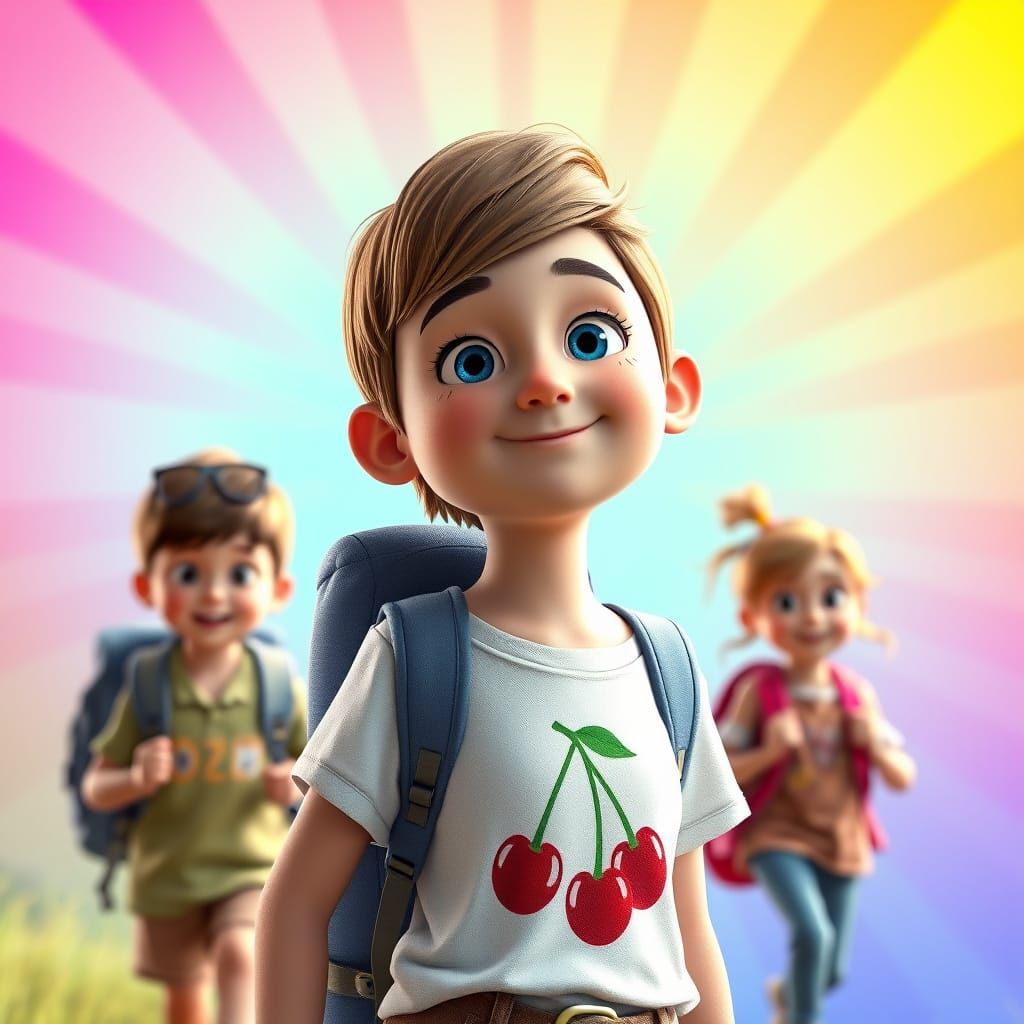 Girl in Cherry Patterned Shirt Embarks on a Cinematic Hiking...