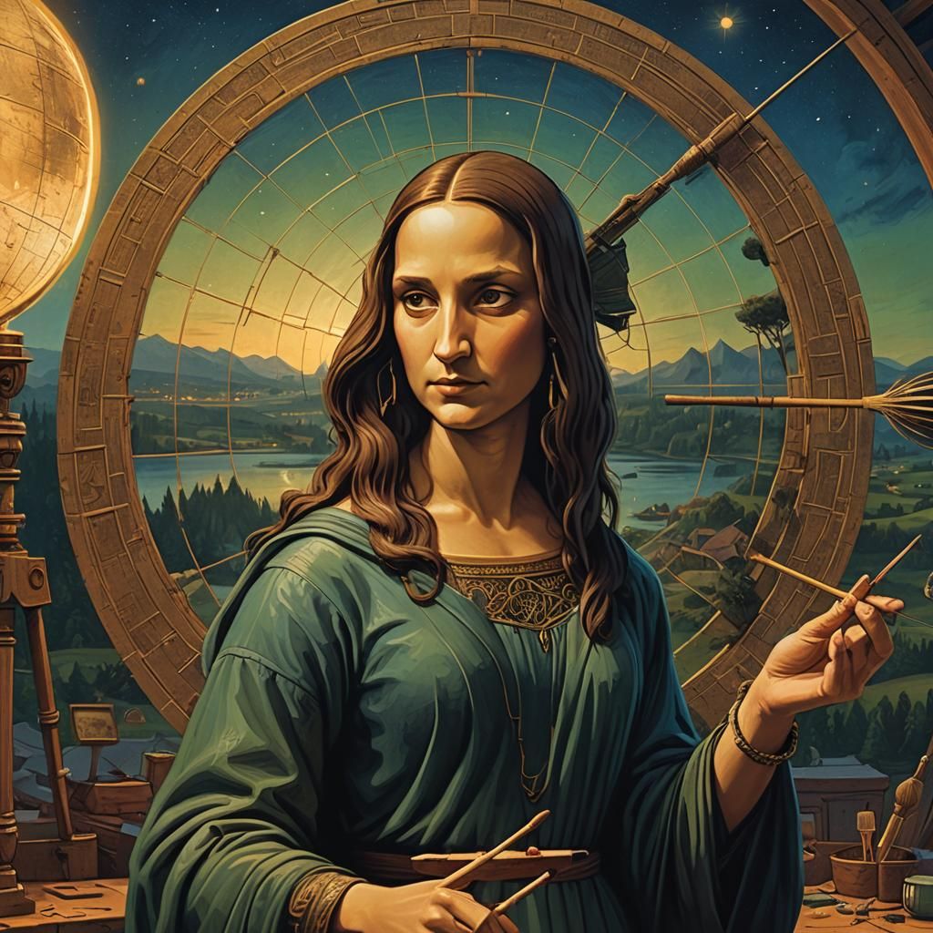 Mona Lisa and Da Vinci: Fantasy Concept Art