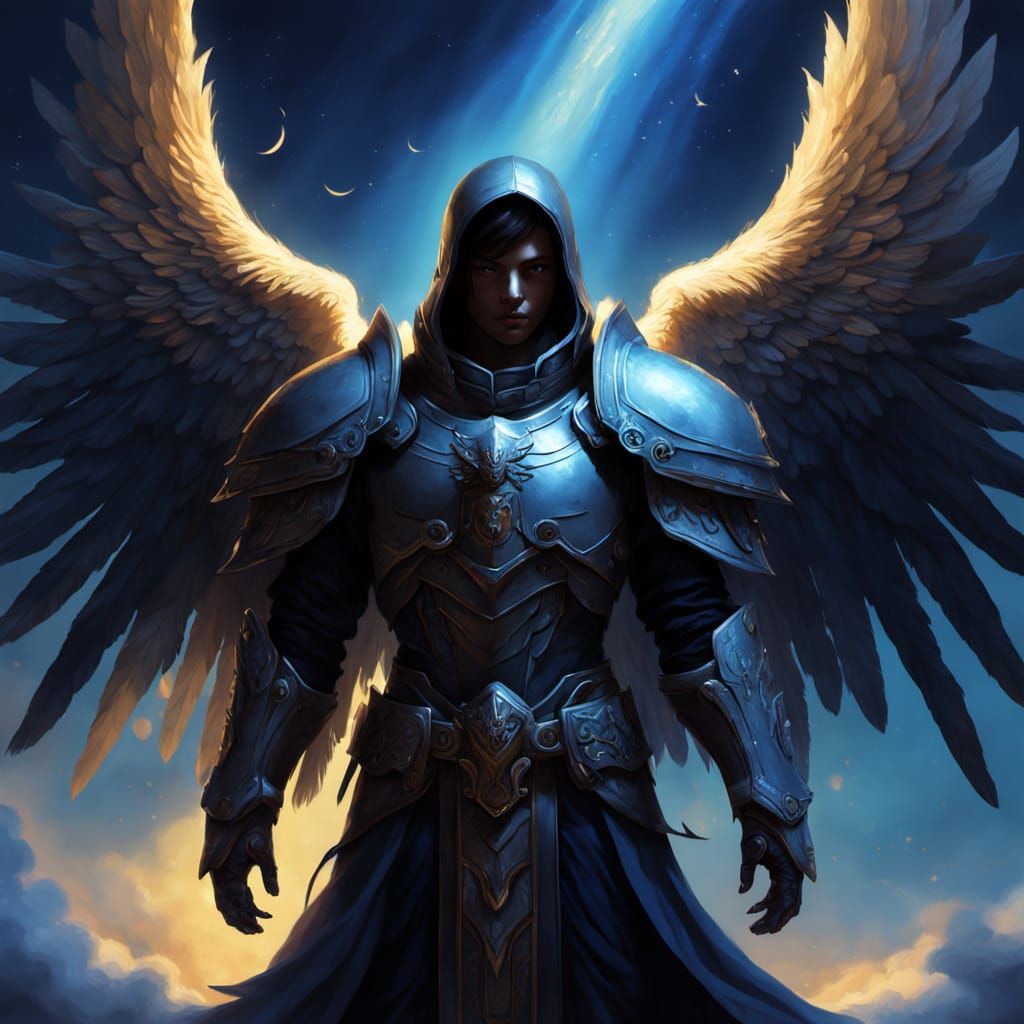 Divine Angel Before Fall In Celestial Light