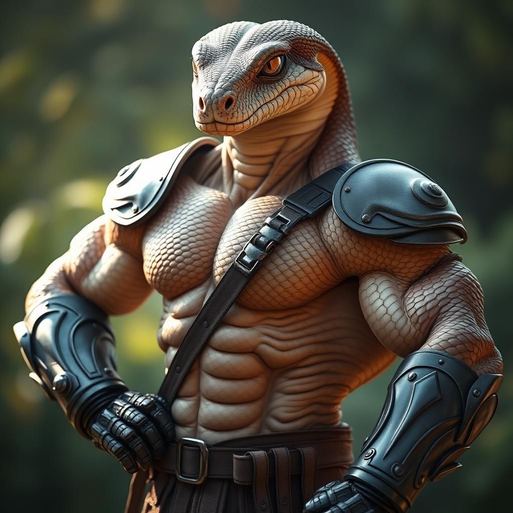 The smart, alienated male anthropomorphic Boa Constrictor ar...