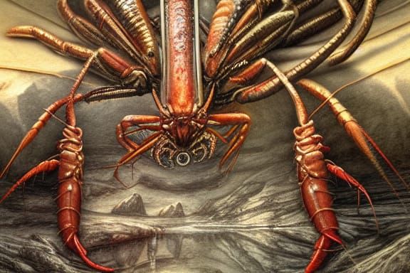 Crawfish Whistles on Mountain: Sinister Art Nouveau Fantasy