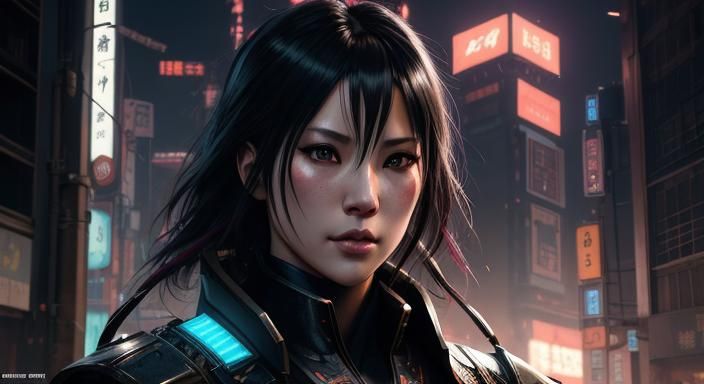 Samurai Amputee in Neo-Japan Cyberpunk Night City