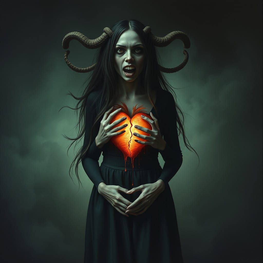 Dark Surreal Landscape of Despair and Fear