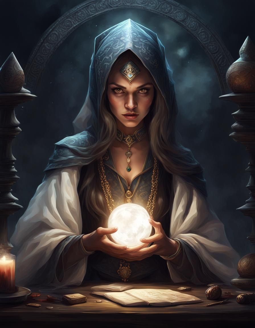 Mystical Oracle: A Hyperrealistic Graffiti Art Sorceress