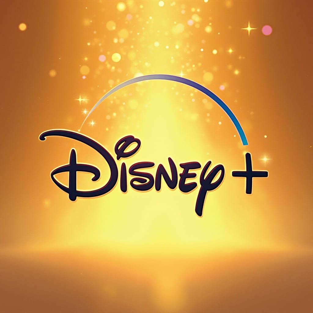 Whimsical Disney+ Logo in Elegant Watercolor Style
