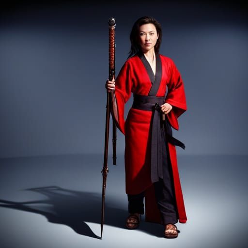 Michelle Yeoh as Katana-Wielding Kimono Warrior