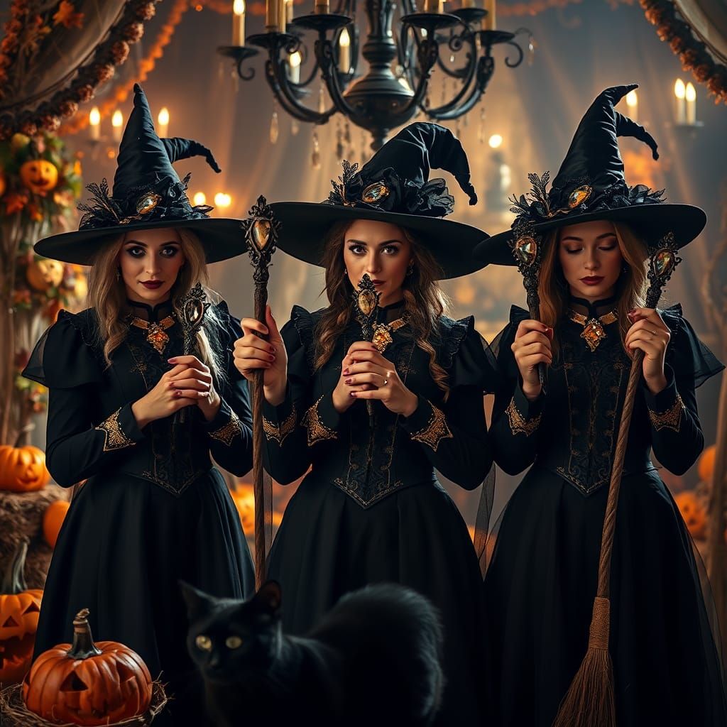 Halloween Witches Gala in Victorian Style