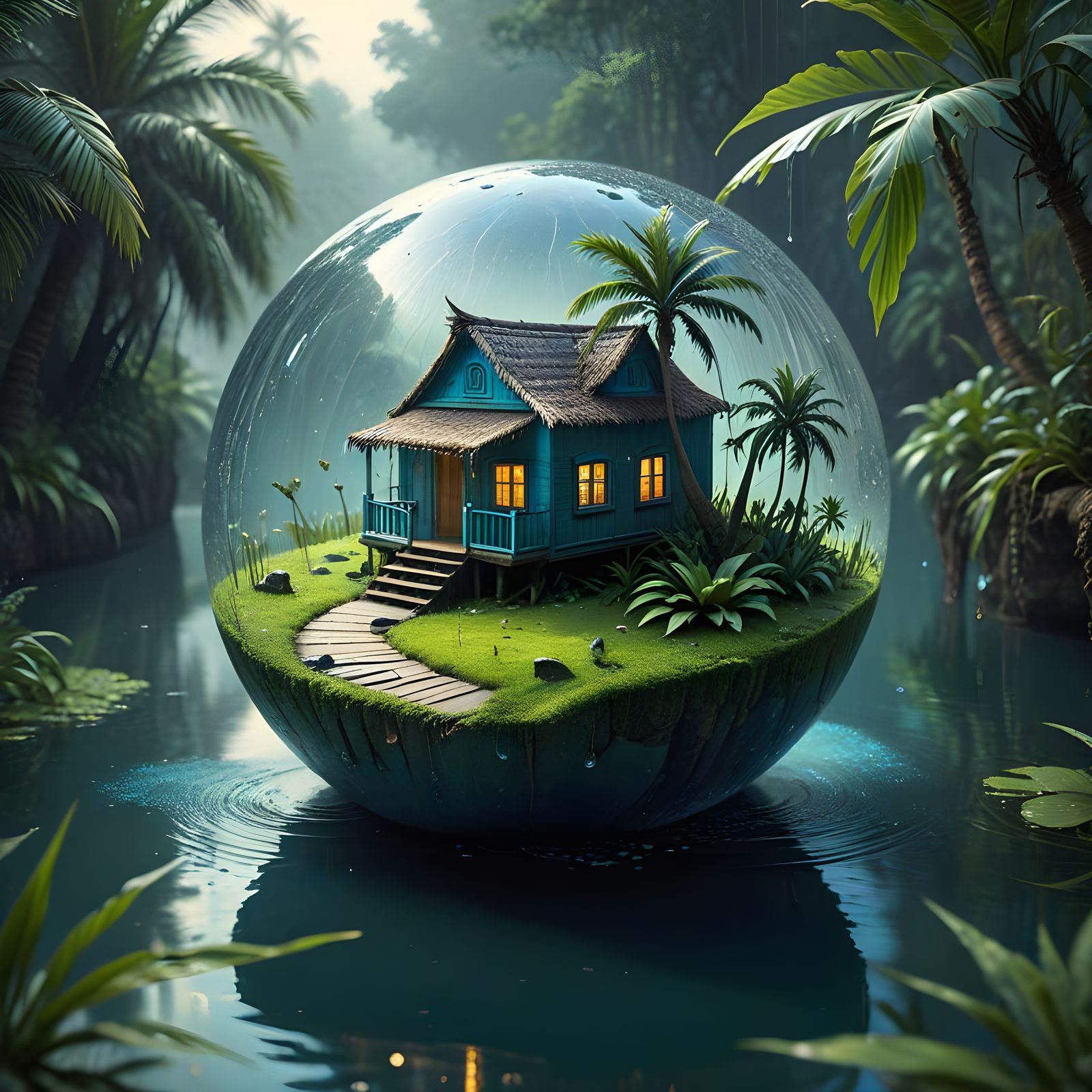 Giant Pencil Reveals Miniature Kerala Backwaters Scene