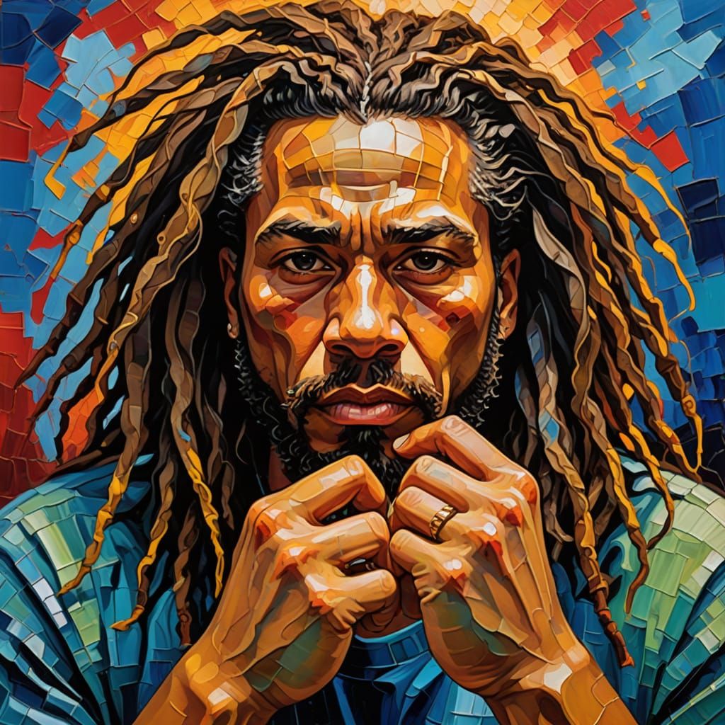 Expressive Oil Portrait in Neo-Impressionist Style