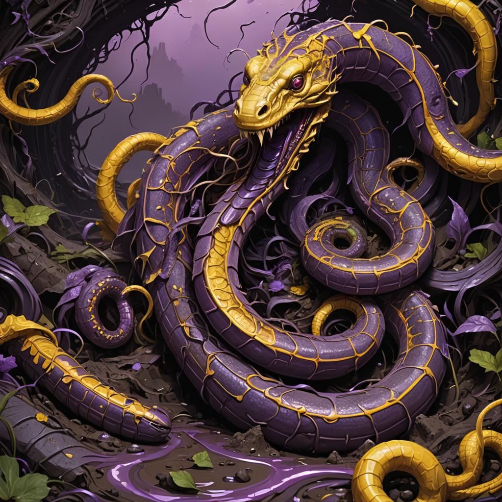 Eerie Swamp Worm in Dark Fantasy Style