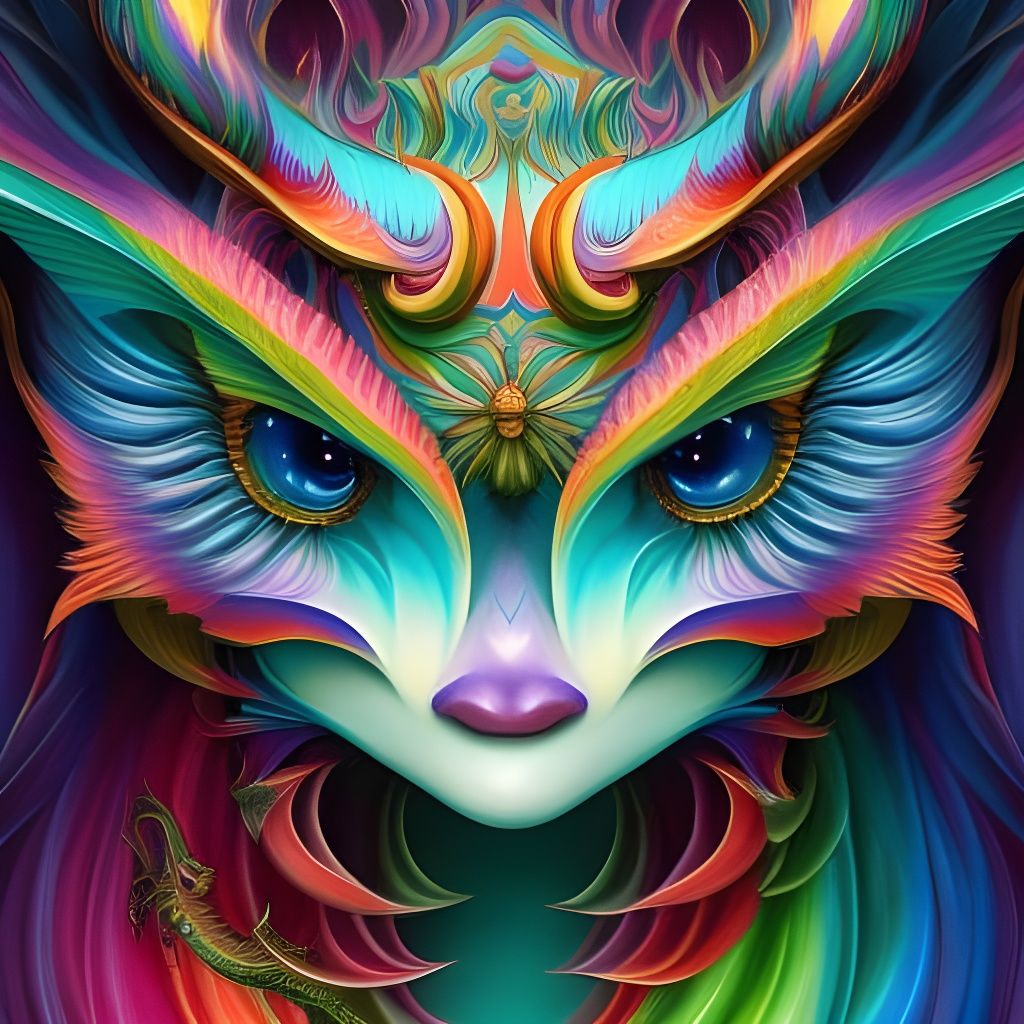 Surreal Rococo Dragon Emerges from Water