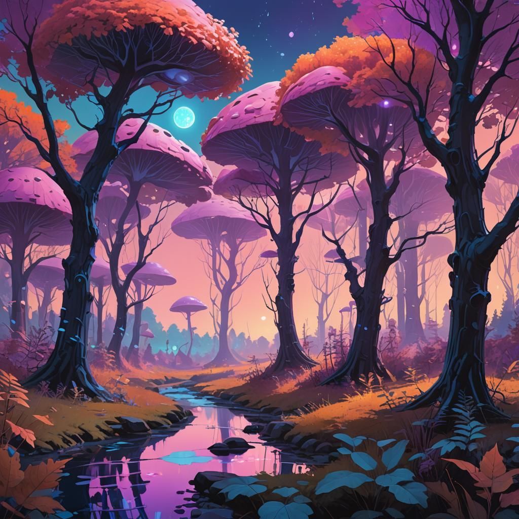 Mystical Forest Digital Matte Painting in Unreal Engine