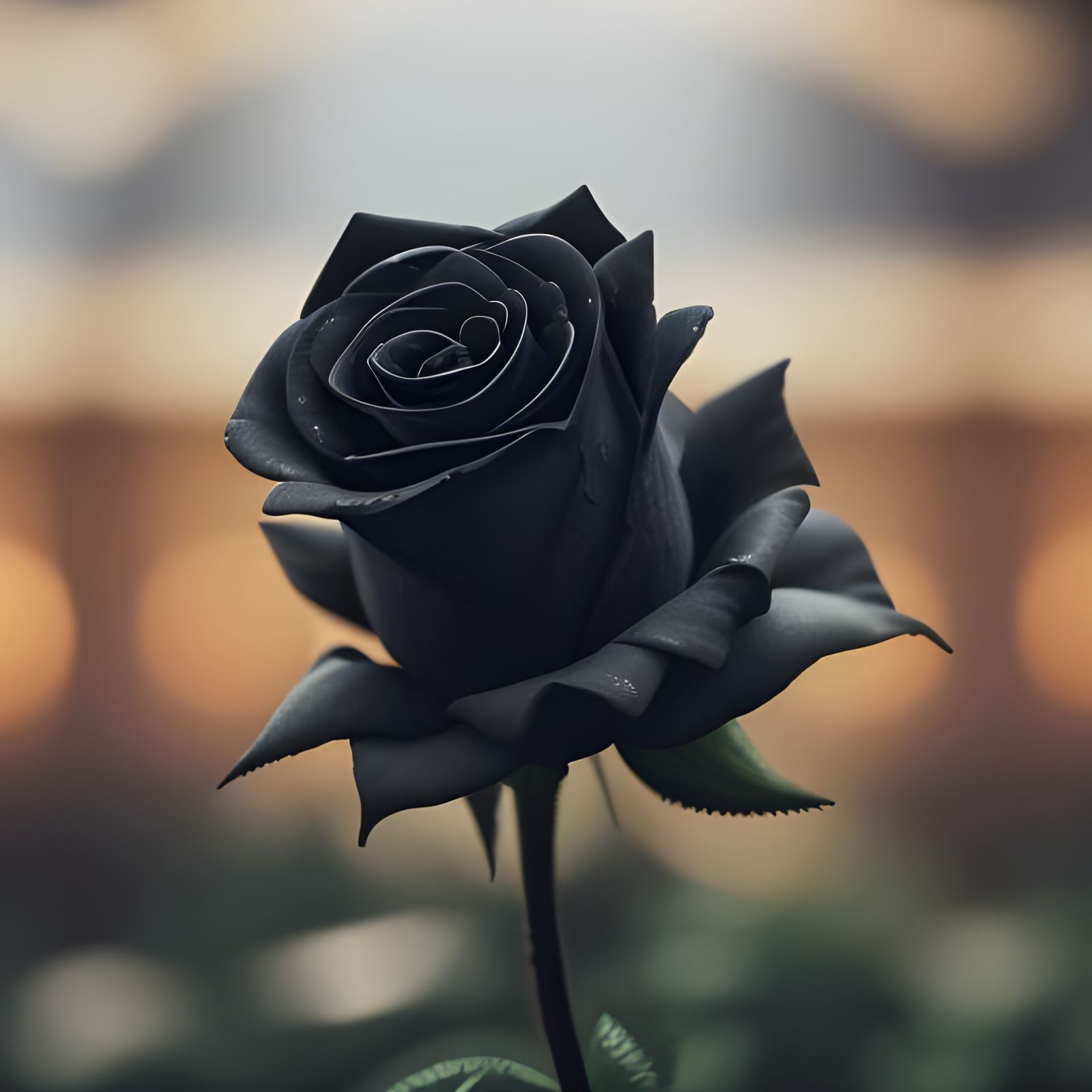 Gothic Black Roses with Fleur de Lis