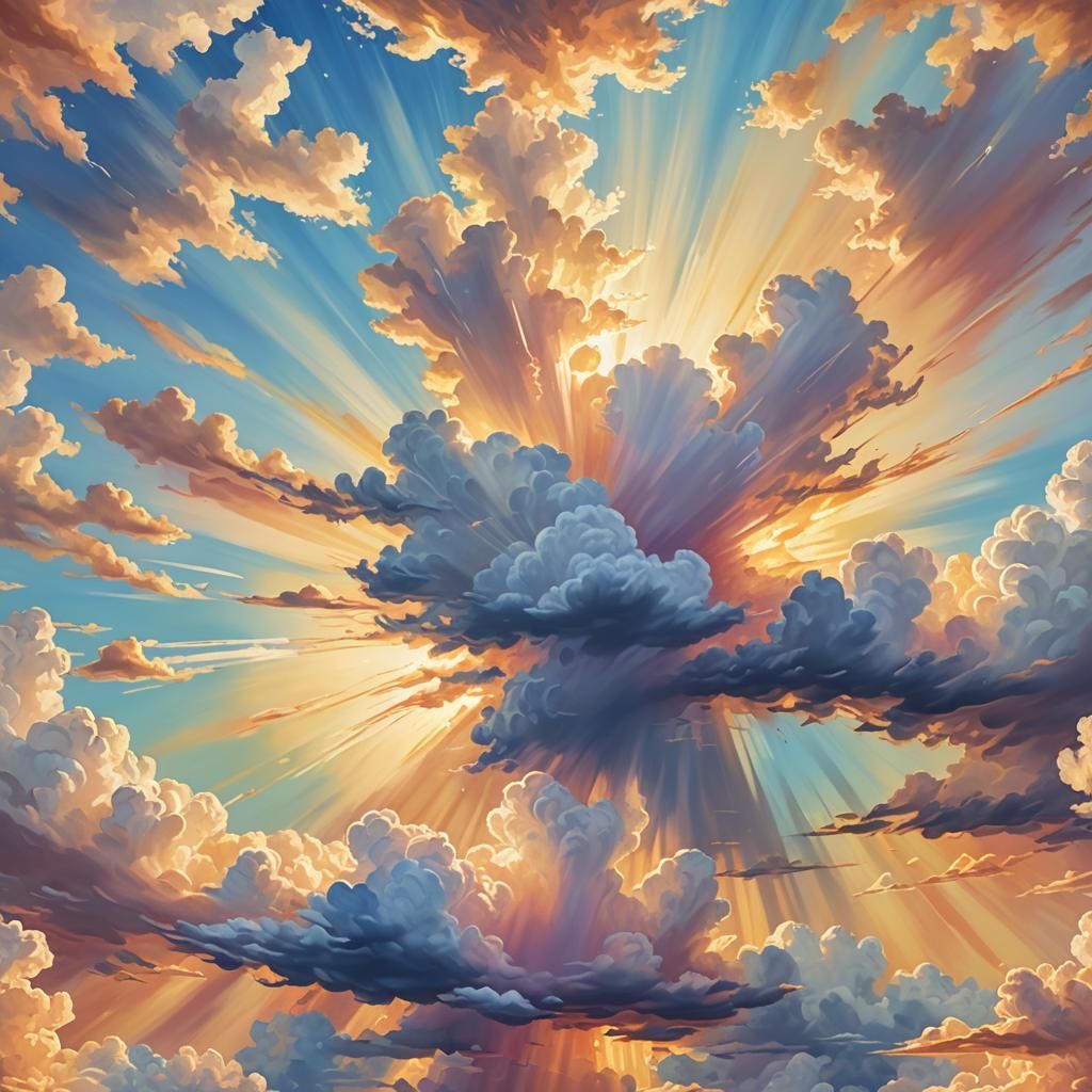 Anime Sky Inspired by Georgia O'Keeffe, 3D Render